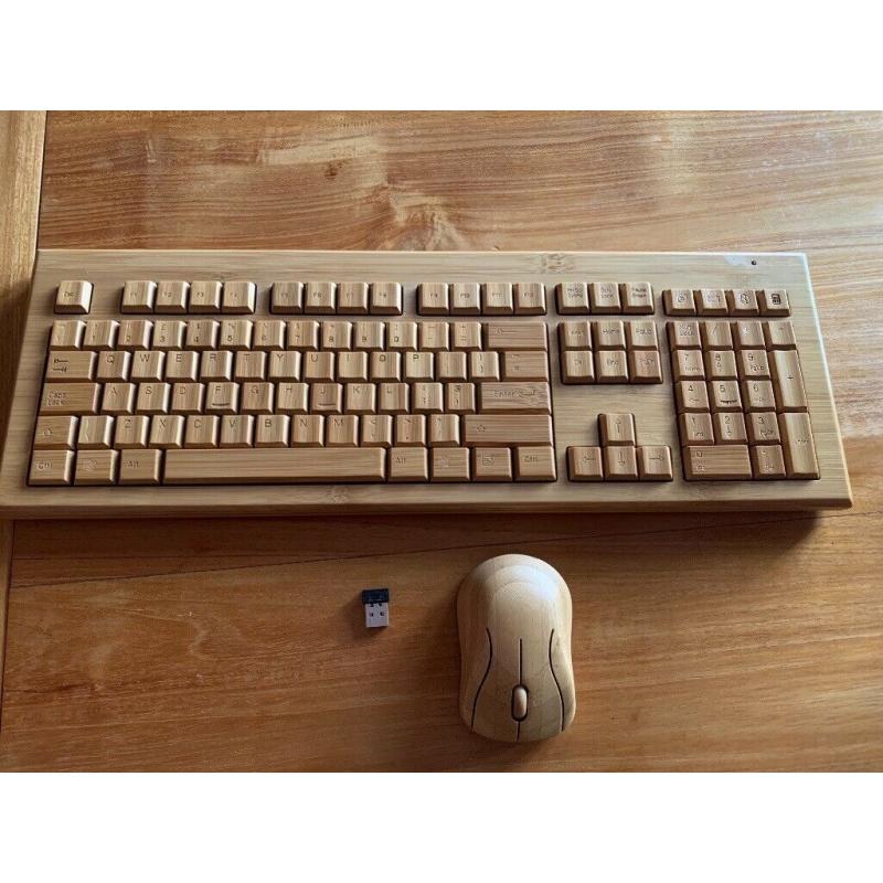 Artis Wireless Bamboo Computer Keyboard and Mouse