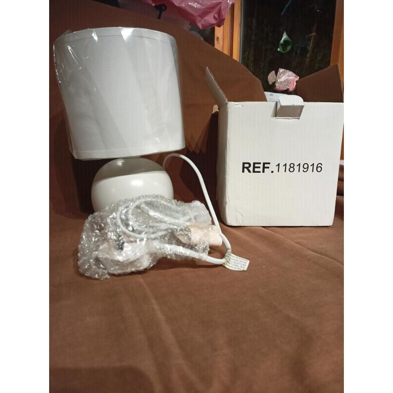 Small White table lamp with shade