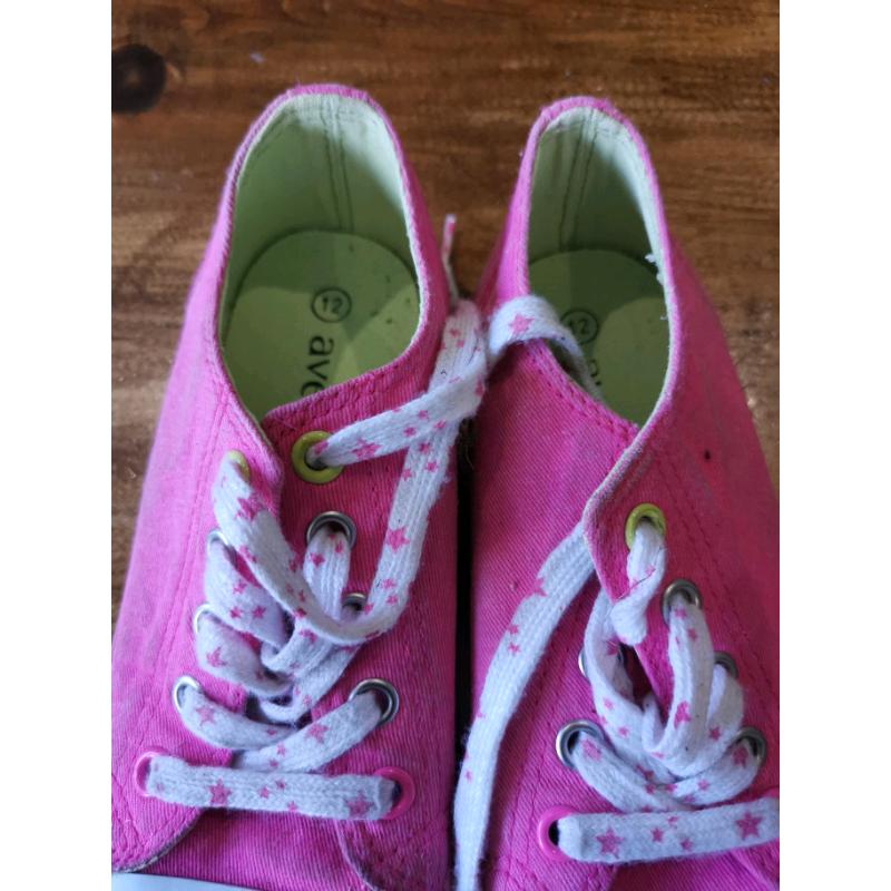 Pink canvas shoes size 12